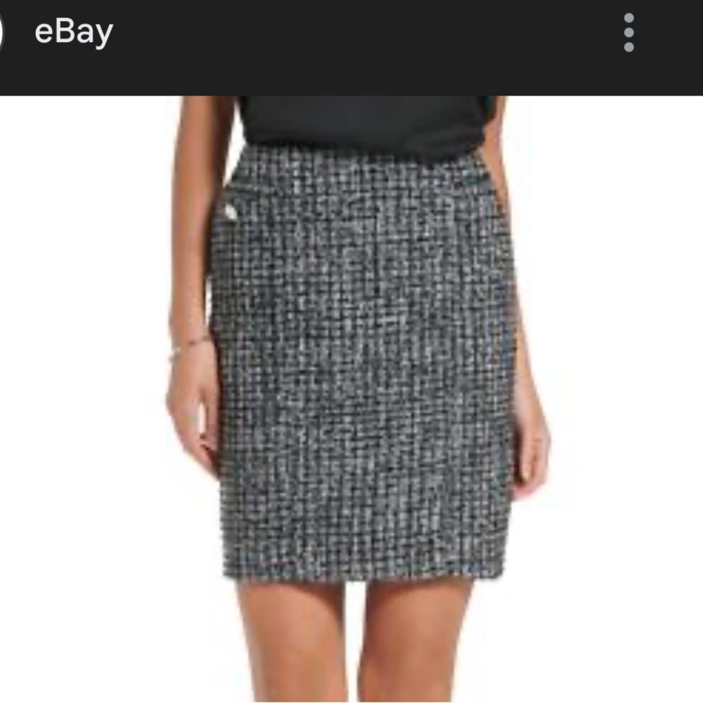 50%offw❤️ Calvin Klein Women's Lined Tweed Miniskirt M2JNR343 Black White 6 98